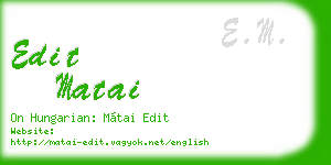 edit matai business card