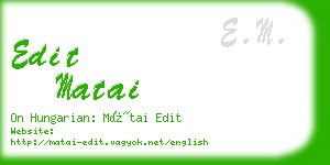 edit matai business card